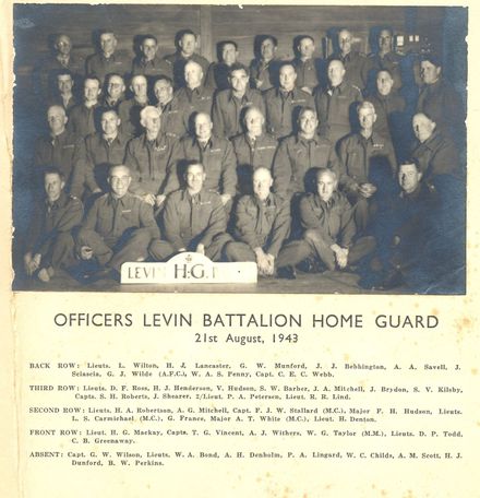 Officers Levin Battalion Home Guard, 1943