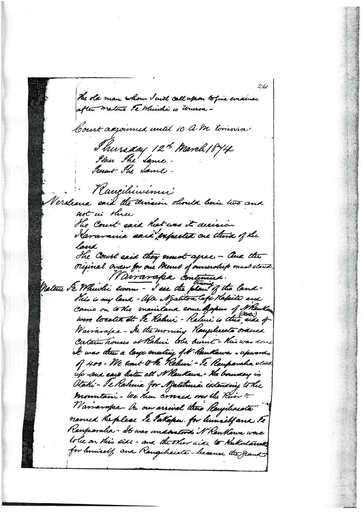 Otaki Maori Land Court Minutebook 2 - 12 March 1874 - Resource cover image