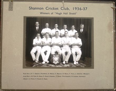 Shannon Cricket Club - 'Hugh Hall Shield' winners, 1936-37