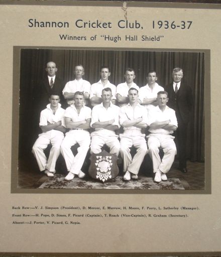 Shannon Cricket Club - 'Hugh Hall Shield' winners, 1936-37