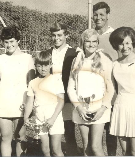 Trophies presented by Waitarere Tennis Club