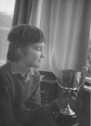 Grant Collecutt with trophy Cup - another view