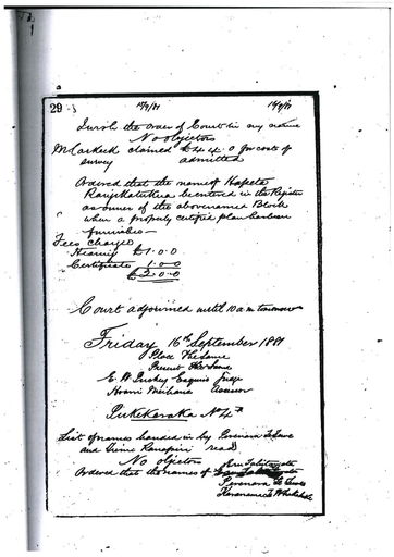 Otaki Maori Land Court Minutebook  - 16 September 1881. - Resource cover image