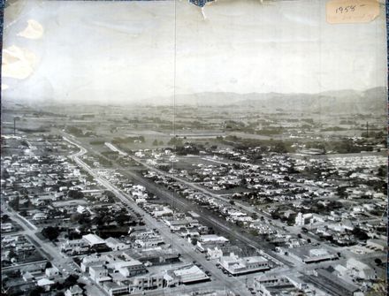 Aerial view of northern Levin, c.1958