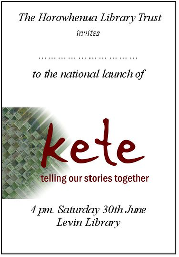 Invitation to Kete Horowhenua launch