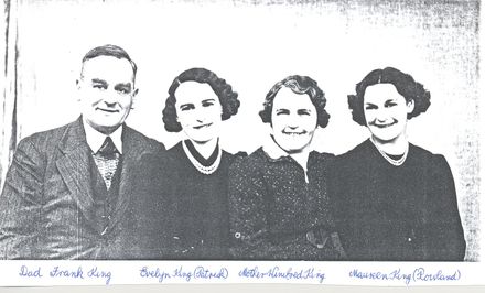 Frank & Winifred King with their 2 daughters, 1938