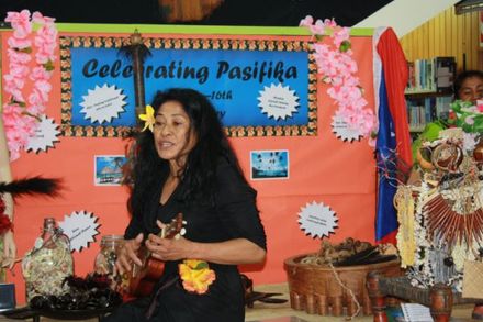 Mabel Tasker singing at opening of Celebrating Pasifika week