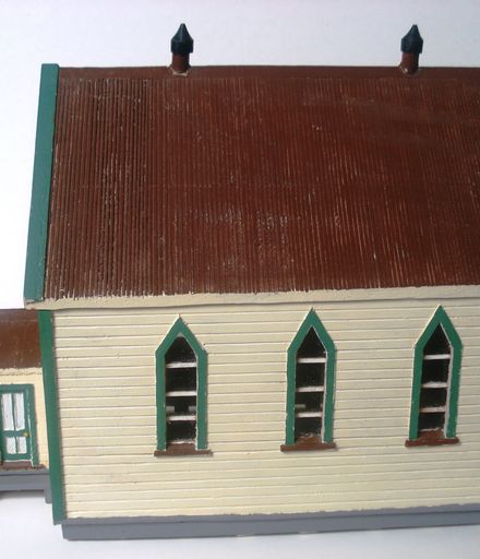 Wooden model of Levin's first Methodist Church (1895)