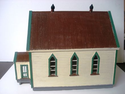 Wooden model of Levin's first Methodist Church (1895)