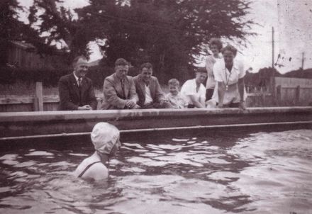 Foxton School, staff at school baths, c.1947