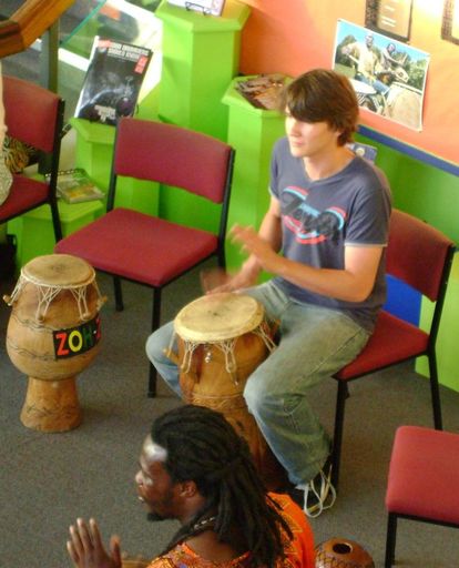 Drumming action in Levin Library