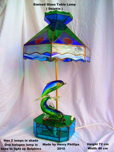 Blue Dolphin table lamp