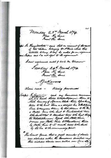 Otaki Maori Land Court Minutebook - 23 March 1874
