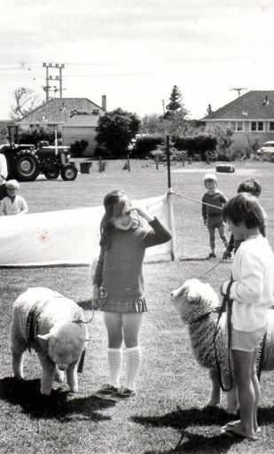 Janelle Eveleigh with lamb, Agriculture Day, Shannon School, c.1980 - Resource cover image