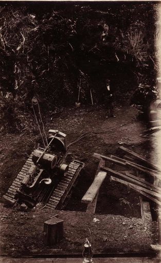 Dams road construction, Mangahao, 1920
