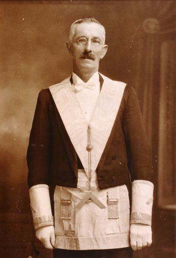 E. S. Lancaster in Lodge regalia