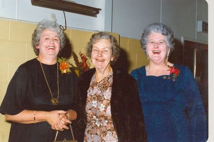 Val Tarrant with Bridie Bryant and Nell Martin.