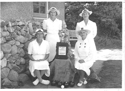 Four Unidentified Women with Bowling Trophy