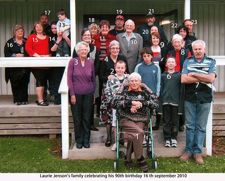 Laurie Jenson and family on his 90th birthday 2010 - Resource cover image
