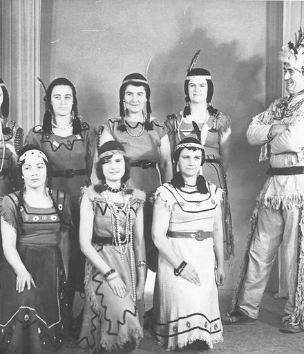 7 Indian Maidens & Indian Chief - of the show  "Rose Marie", 1959