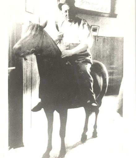 Hector McDonald on a horse in the Grand Hotel