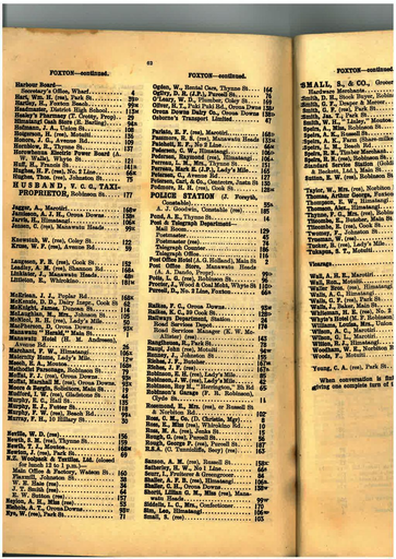 Manawatu 1945 Telephone Directory Foxton page 62