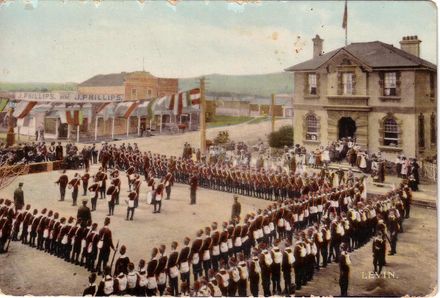 School Cadets on parade town centre Levin