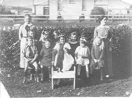 Miss Clark's Kindergarten School (& cat), c.1914
