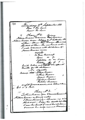 Otaki Maori Land Court Minutebook - 2 September 1881.