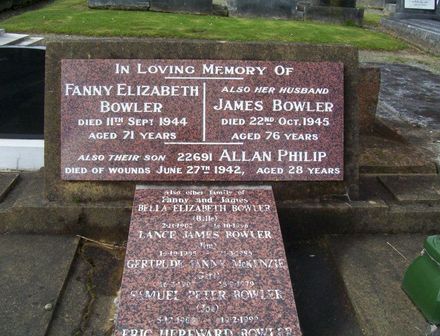 Allan Phillip BOWLER headstone