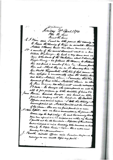 Otaki Maori Landcourt Minutebook - 10 April 1874. - Resource cover image