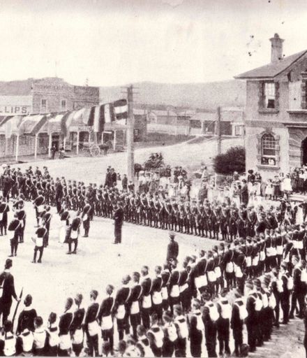 School Cadets on parade town centre  Levin