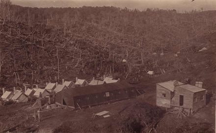 Bottom Camp (Arapeti ?), big tent building is the YMCA, 1920's - Resource cover image