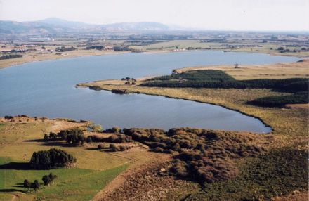 Aerial view of Lake Horowhenua