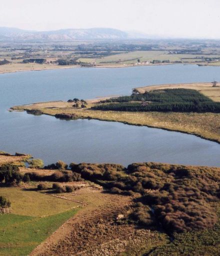 Aerial view of Lake Horowhenua