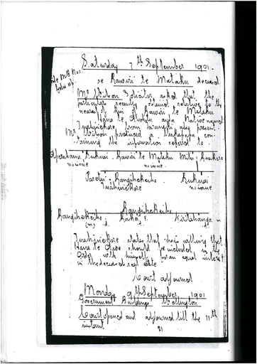 Otaki Maori Land Court Minutebook 3A - 7 September 1901
