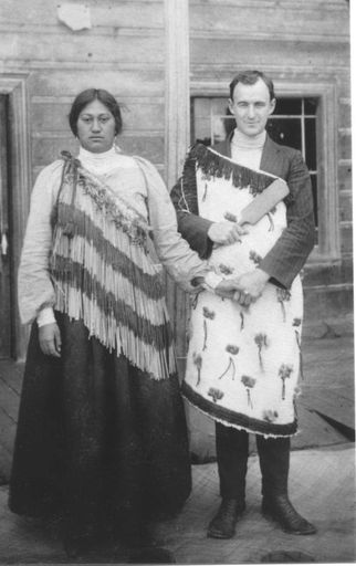 James William Furrie Posses With a Maori Woman, Early 1900's