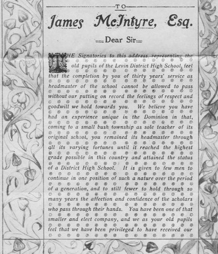 Illuminated address to James McIntyre