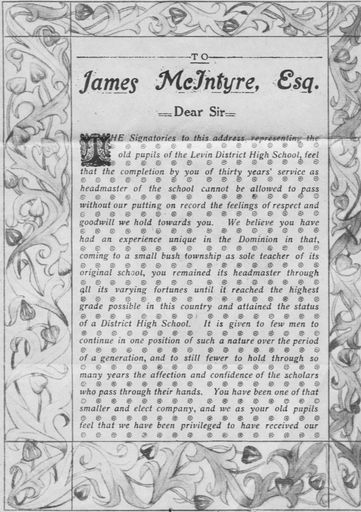 Illuminated address to James McIntyre
