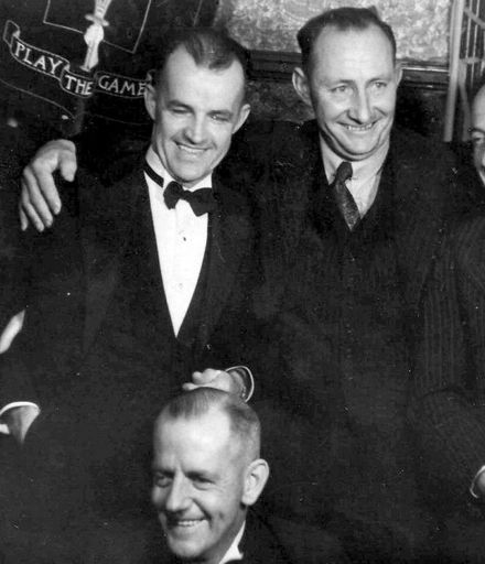 Five men at Shannon School 60th Jubilee Ball, 1949