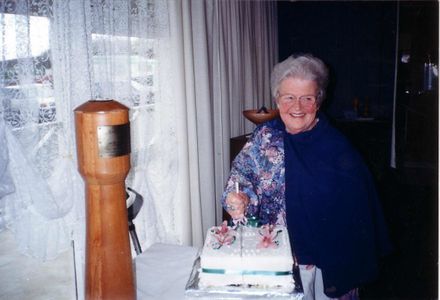 Keep Foxton Beautiful - Daphne Hunt cutting cake, 199?
