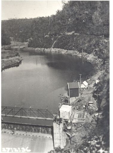 Mangahoa Dam looking upstream.