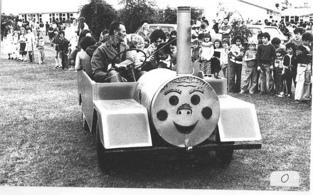 Gala Day event - children riding in 'Tootle', a modified jeep