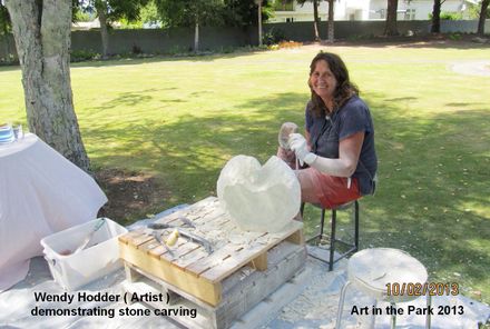 IMG_1985 Artist Wendy Hodder demonstrating stone carving - Resource cover image