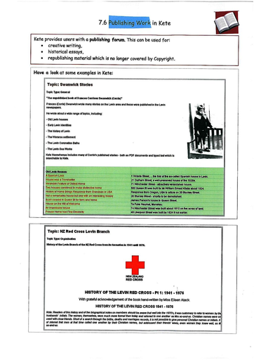 7.6 Publishing Work in Kete