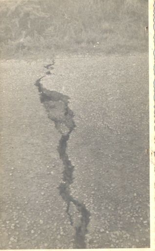 Earthquake, 1942 - cracked road