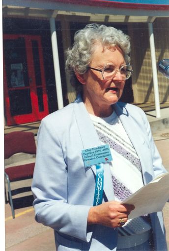 Gloy Deadman (ex Staff) doing Roll Call at official opening of the reunion