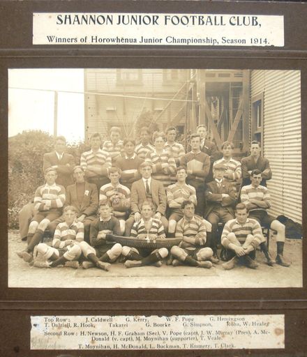 Shannon Junior Football Club, winners Horowhenua Junior Championship, 1914