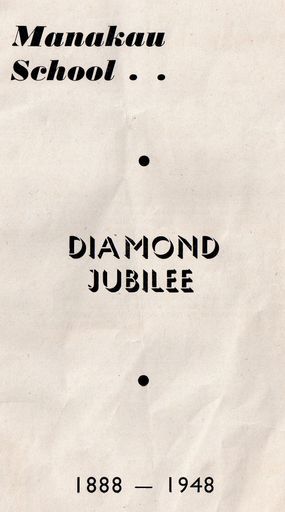 Manakau School Diamond jubilee Booklet inside cover