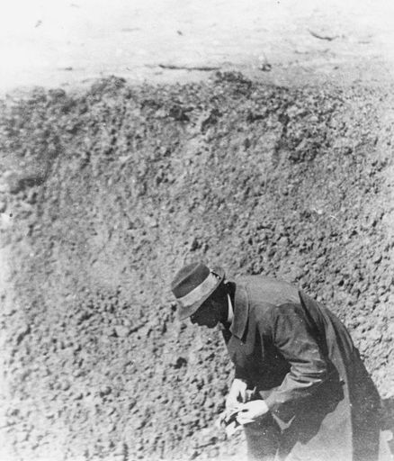 German mine - exploded on beach, 14 Nov 1918